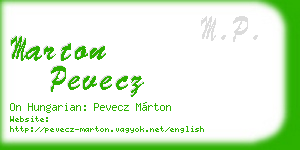 marton pevecz business card