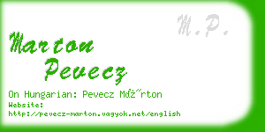 marton pevecz business card